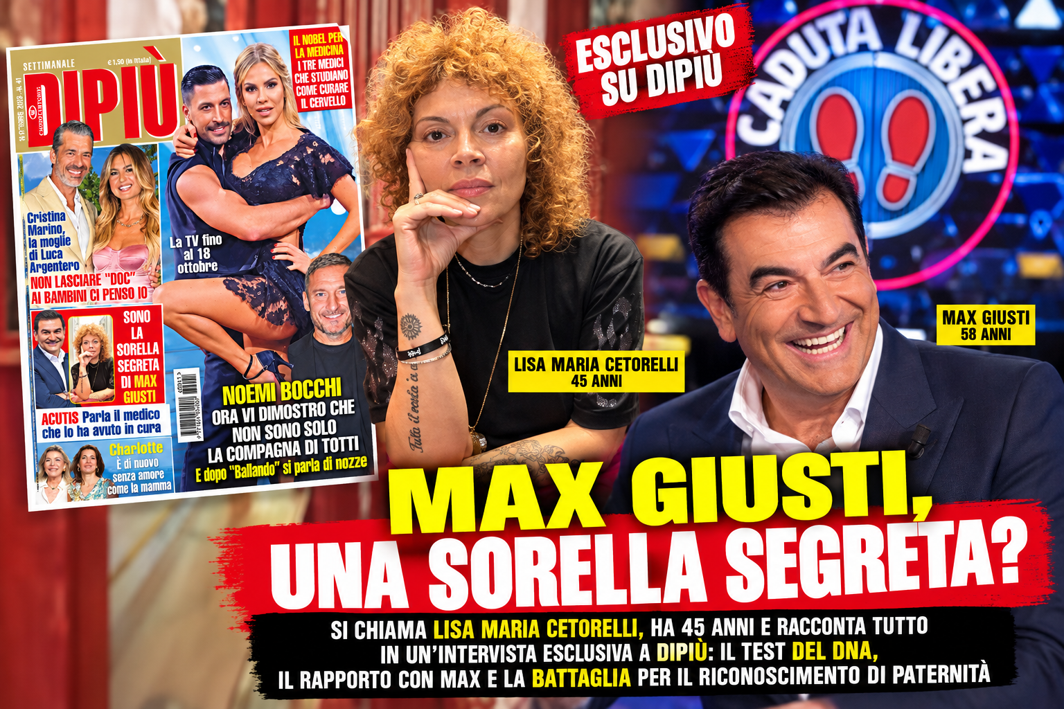 Max Giusti, spunta una sorella segreta: «Sono io». Il test del DNA e la clamorosa rivelazione su Dipiù